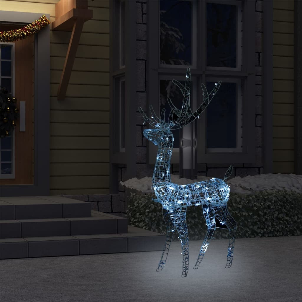 Reindeer Christmas Decoration Cold white Acrylic Life Size