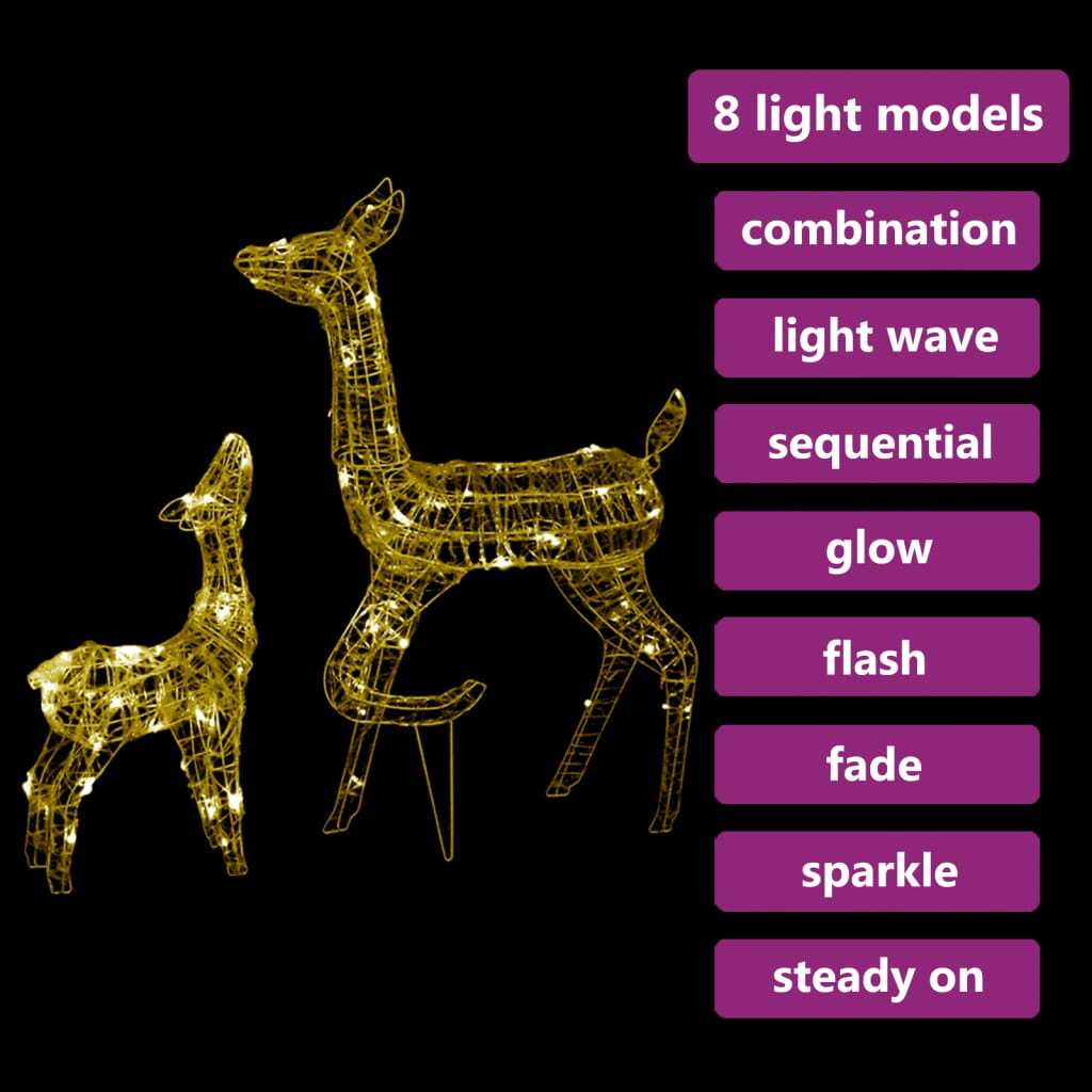 Reindeer Family Warm White Acrylic Acrylic Reindeer Other