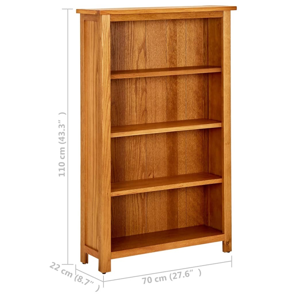 Bookcase Natural Oak Solid Oak Wood Standard Bookcase