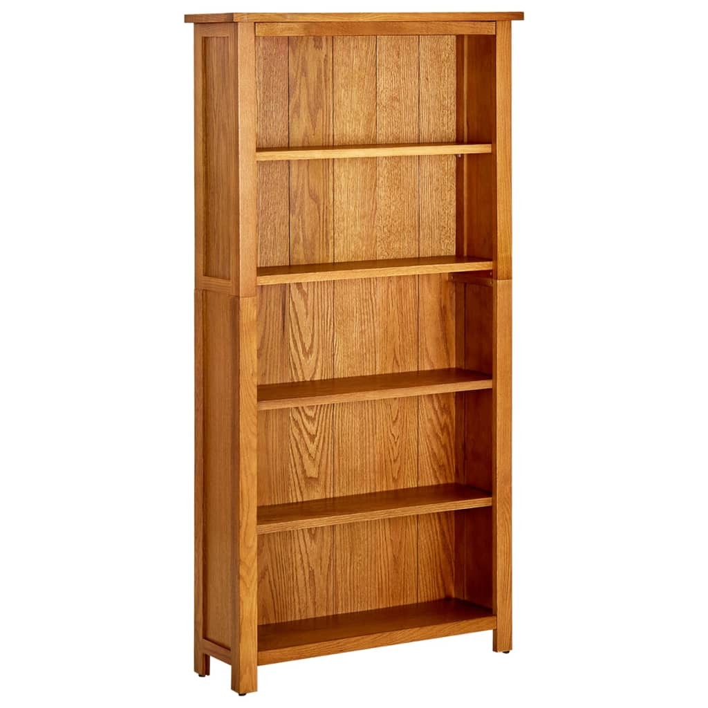 Bookcase Natural Oak Solid Oak Wood Bookcase Rectangular Rustic