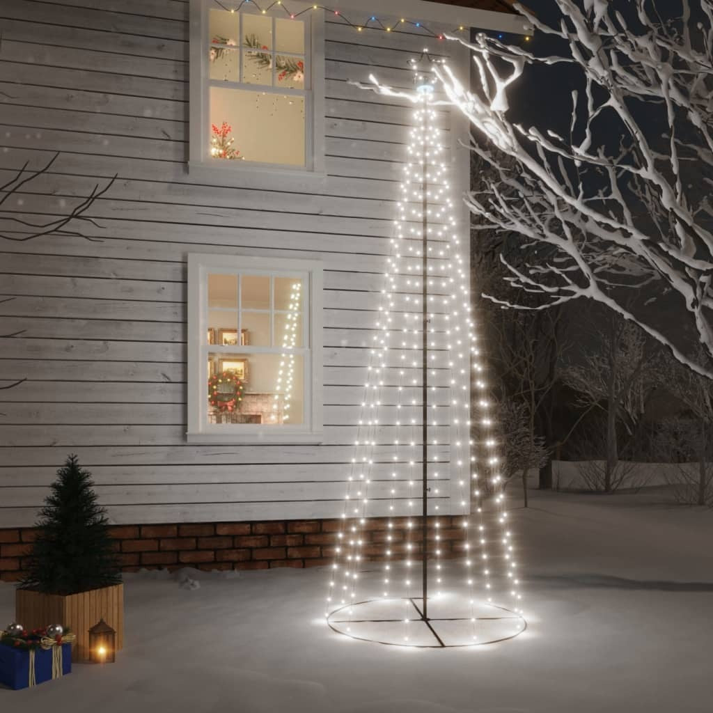 Christmas Cone Tree Cool White Powder-coated steel 9.8 Feet