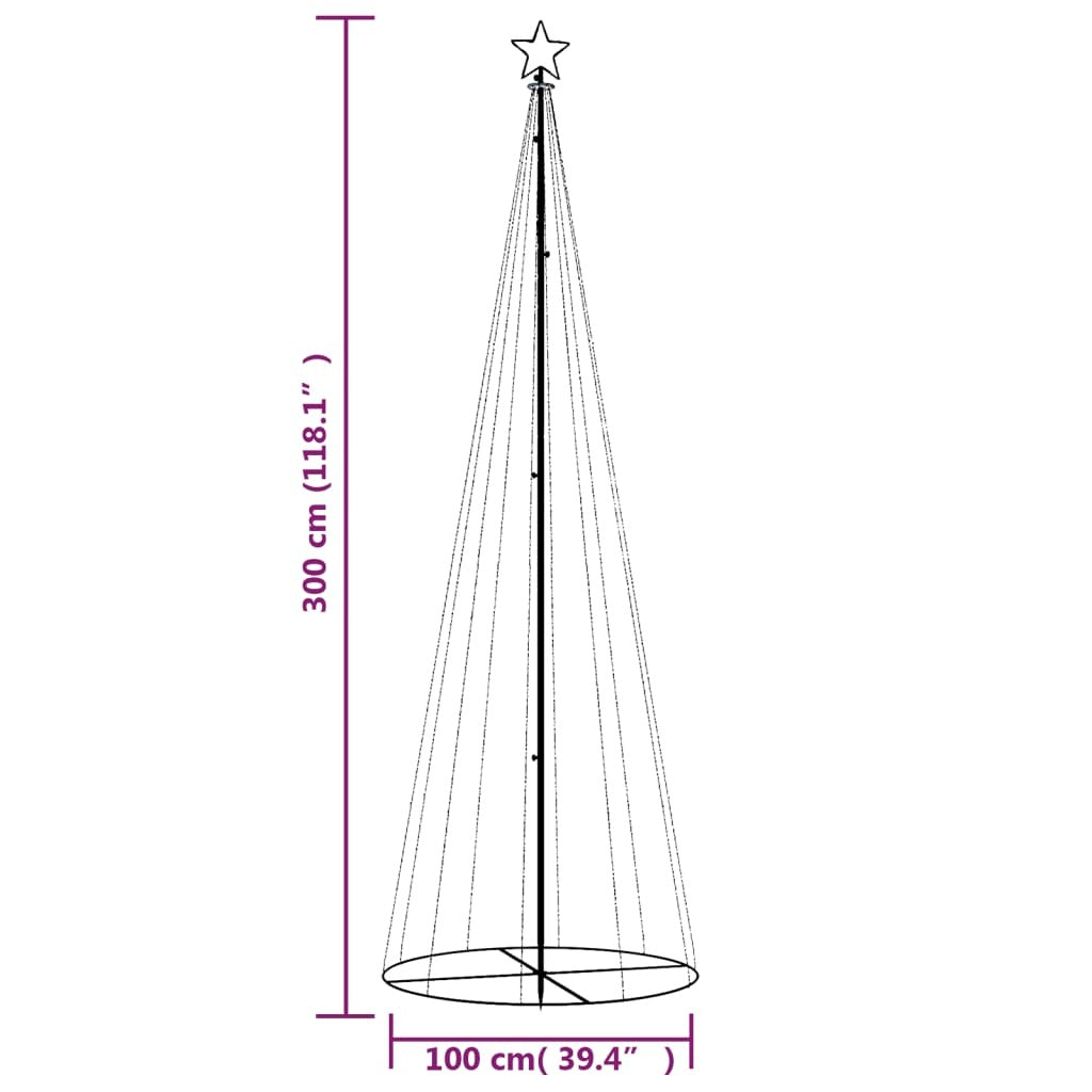 Christmas Cone Tree Cool White Powder-coated steel 9.8 Feet