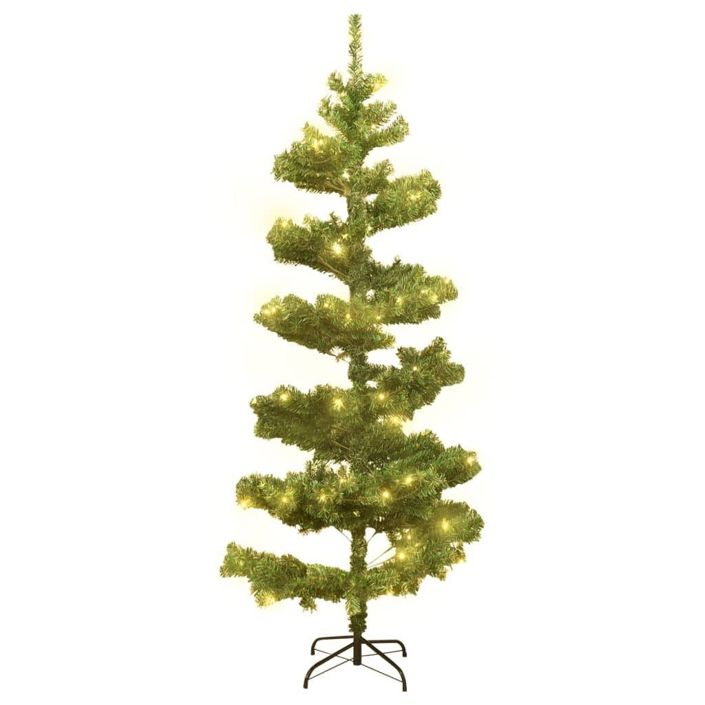 Swirl Christmas Tree Green PVC, Steel 71 in Swirl Christmas Tree
