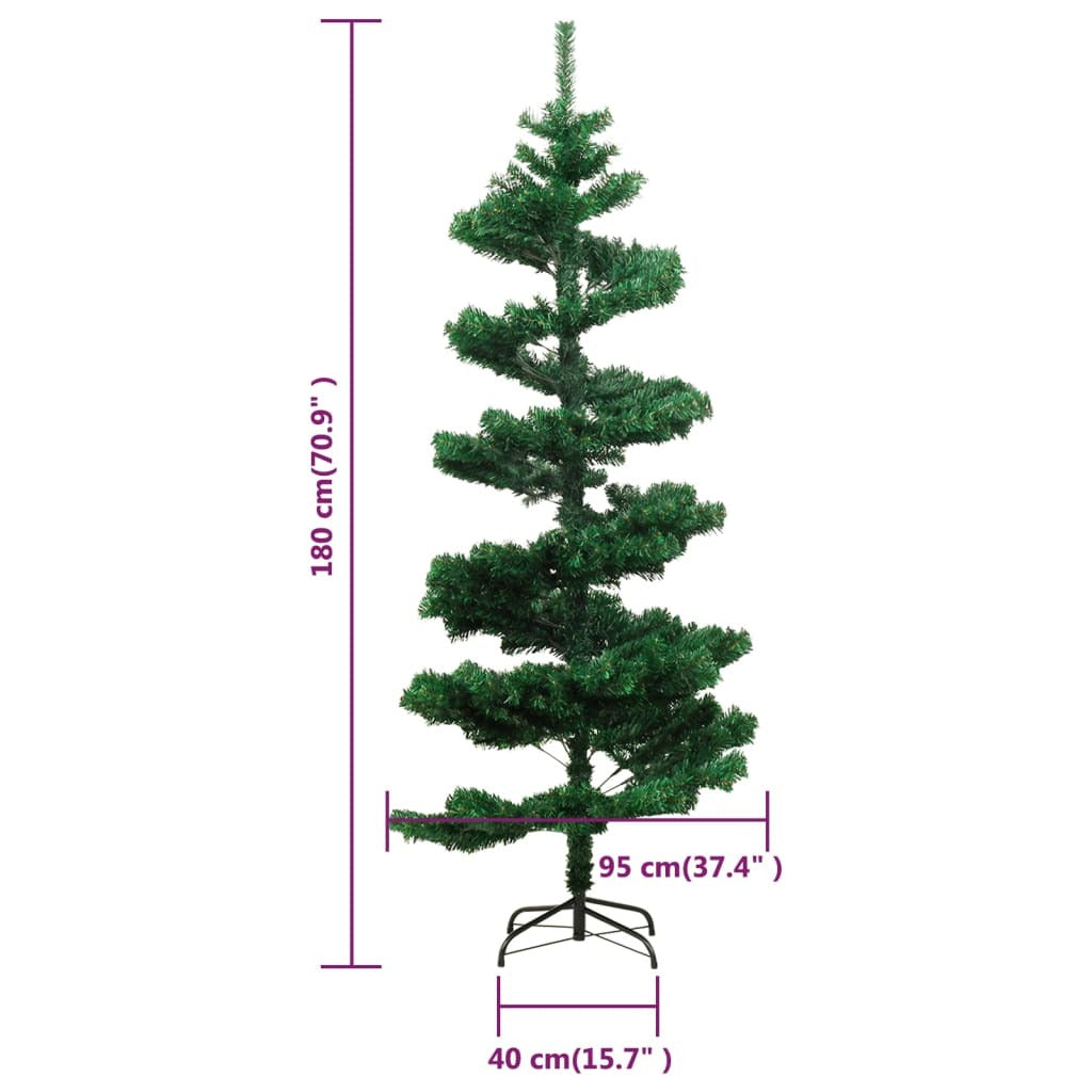 Swirl Christmas Tree Green PVC, Steel 71 in Swirl Christmas Tree
