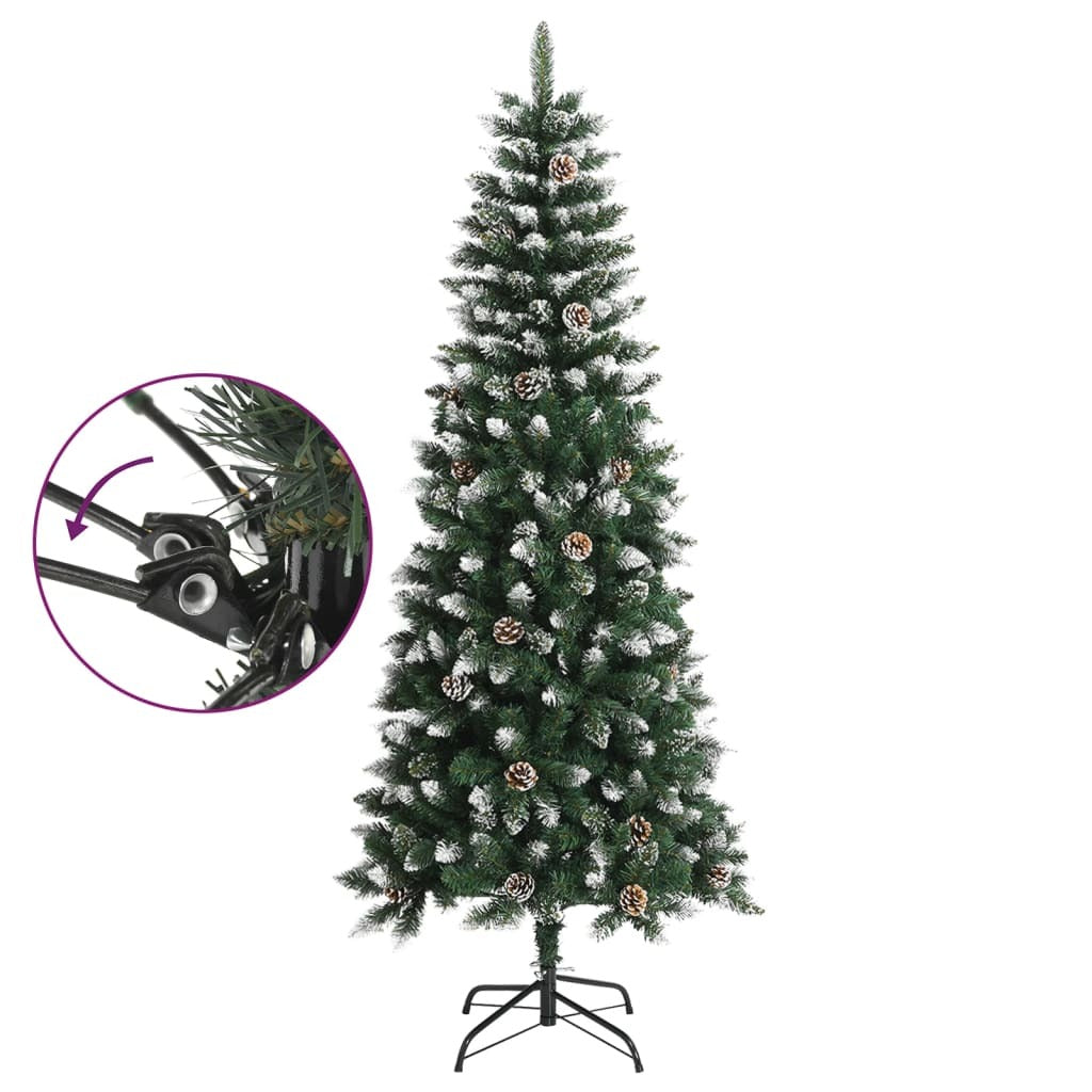 Christmas Tree Green and white PVC and steel 6 ft
