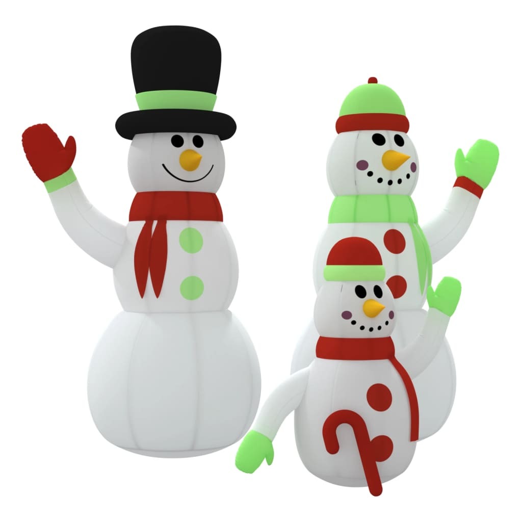 Inflatable Snowman Family Multicolour