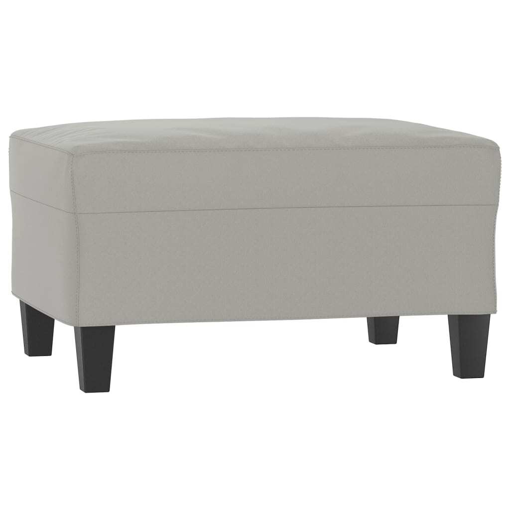 Footstool Light grey 100% polyester microfiber fabric, plywood
