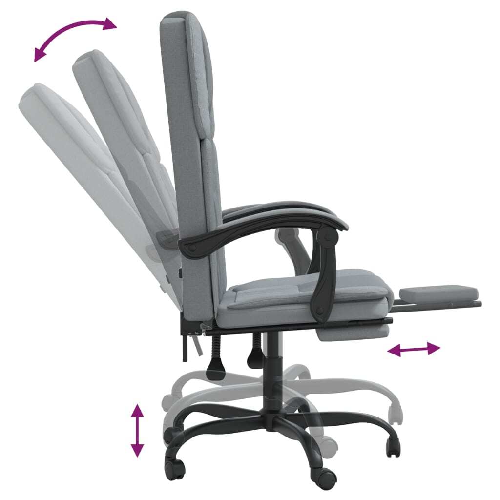 Reclining Office Chair Light Grey