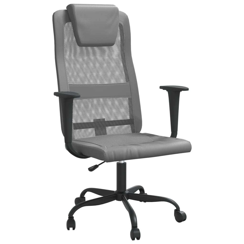 Office Chair Grey Mesh fabric and faux leather Standard