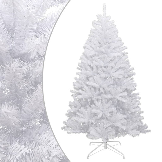 Artificial Hinged Christmas Tree White PVC 82.7 in height