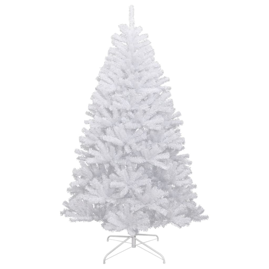 Artificial Hinged Christmas Tree White PVC 82.7 in height