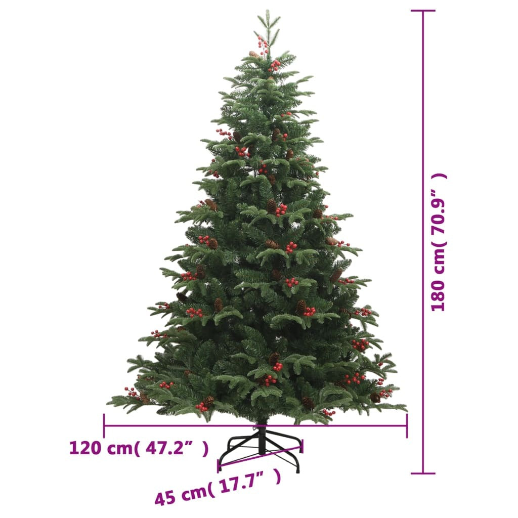 Artificial Hinged Christmas Tree Green PVC Large