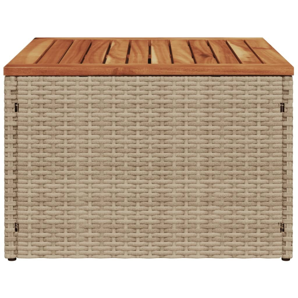 Garden Table Beige and Brown PE Rattan Small Durable