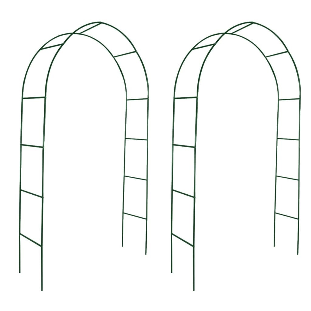 Garden Arch Dark Green Iron 2 pieces Durable Garden Arch