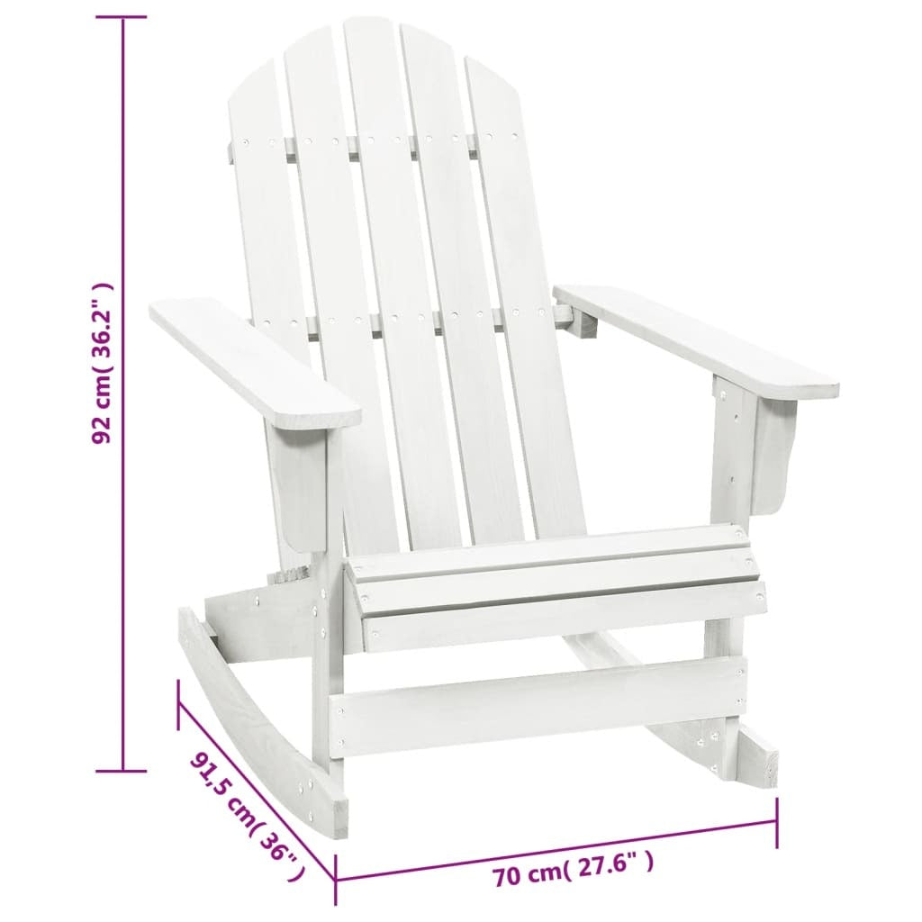 Garden Rocking Chair White Hardwood Medium Garden Rocking Chair