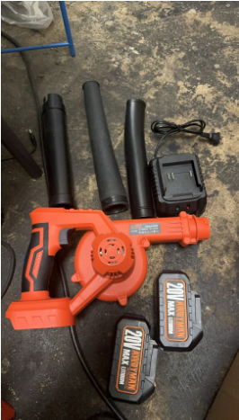 (Orange) Leaf Blower, 20V Cordless Leaf Blower, with 2 X 4.0Ah Battery & Charger, 2-in-1 Electric Leaf Blower & Vacuum for Yard Cleaning/