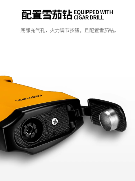 Cigar Torch Lighter with Punch Butane Refillable Lighters  Jet Flame Torch Strong Windproof Without Gas