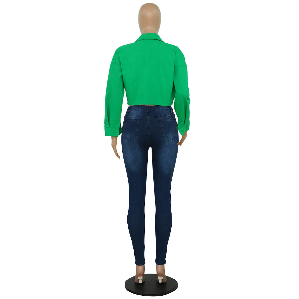 Jacket Women Streetwear Denim Jacket Women Outwear Bodycon Jeans Jackets Women Coat Casual Ladies Cropped Jackets