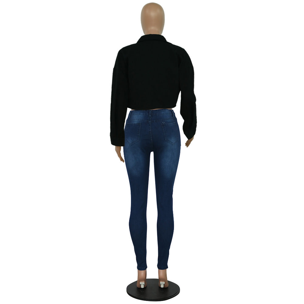 Jacket Women Streetwear Denim Jacket Women Outwear Bodycon Jeans Jackets Women Coat Casual Ladies Cropped Jackets