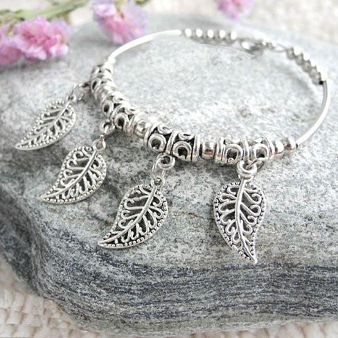 Style: Filigree Leaves - JOYOUS Natural Charm Stackable Bracelets