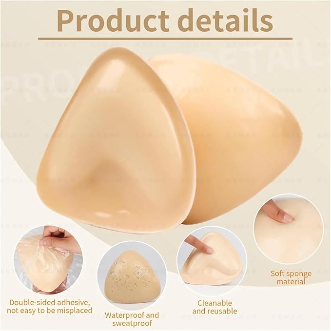 (bra pad size L) Double Sided Sticky Bra Pads Inserts - Instant Lift Push Up Sticky Bras For Women, Reusable Self Adhesive Push Up Sticky