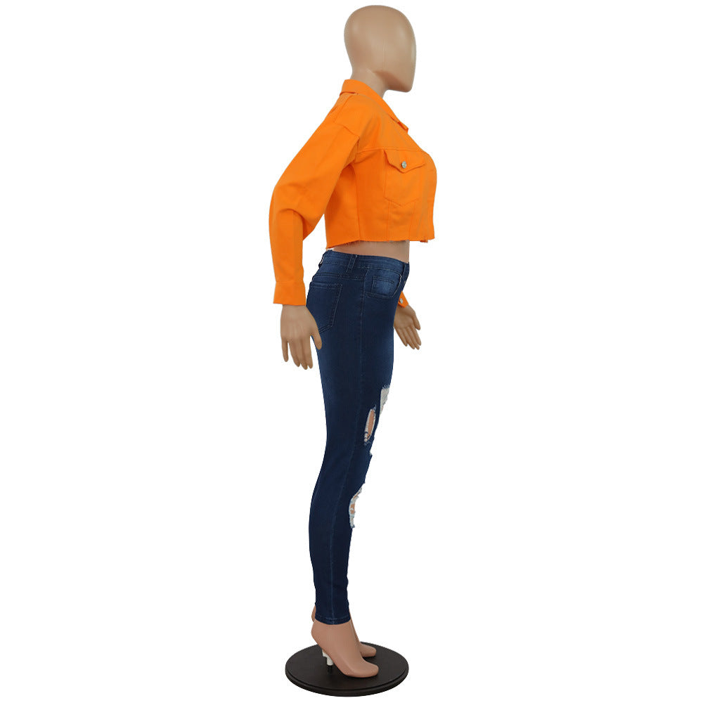 Jacket Women Streetwear Denim Jacket Women Outwear Bodycon Jeans Jackets Women Coat Casual Ladies Cropped Jackets