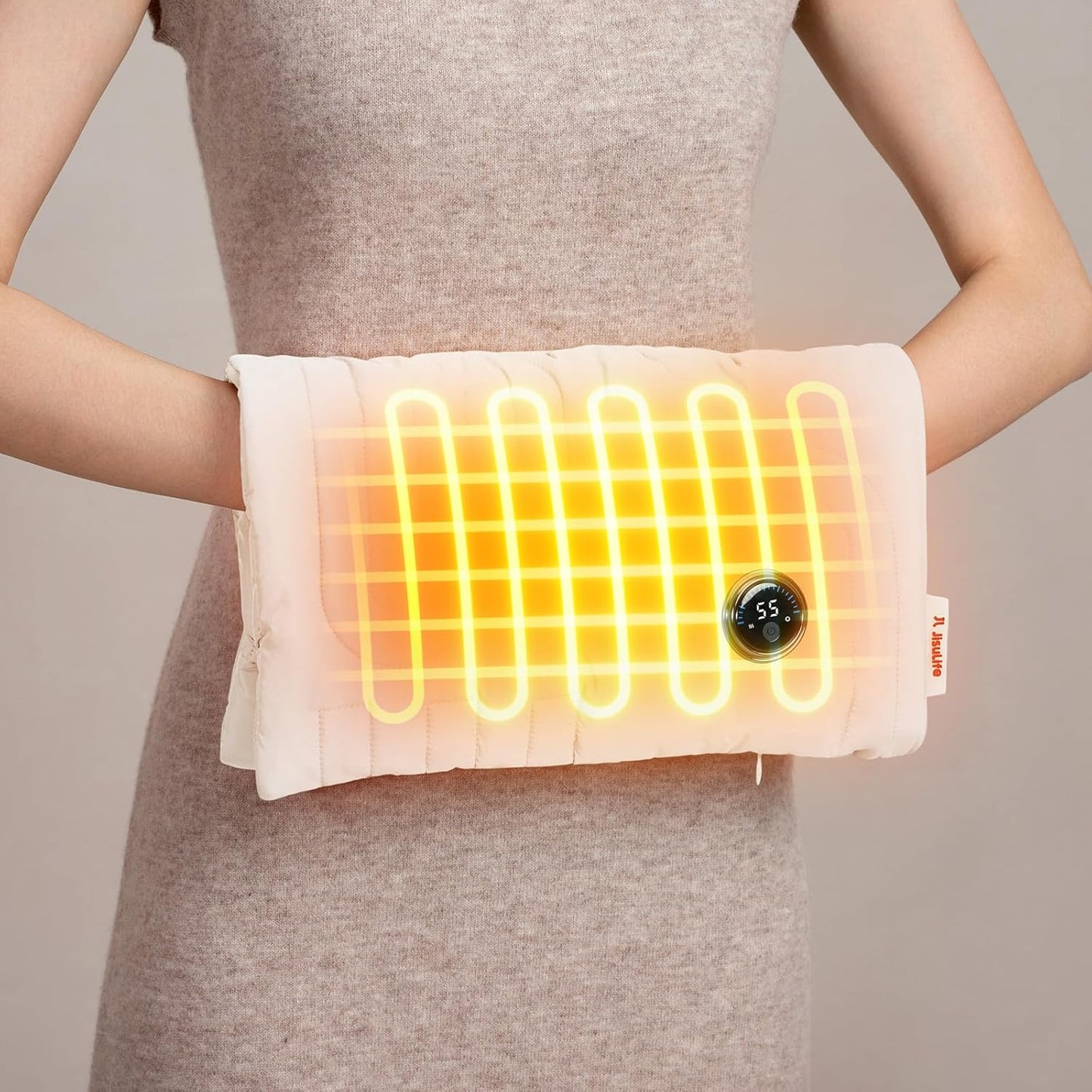 ( Beige-10000mAh)Rechargeable Hand Warmer, Foldable Hand Warmer Bag with Power Bank, 6 Heat Settings, Heated Hand Warmer, Quick Heating Pad,