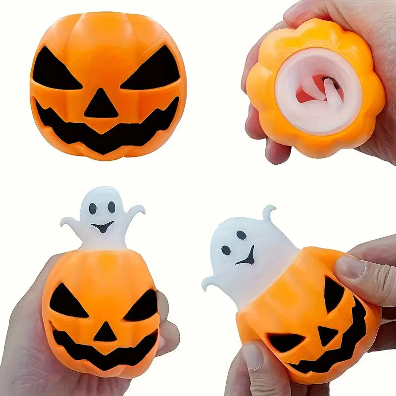 2pcs Halloween Pumpkin Squeeze Toys - Spooky Relax, Perfect for Youngsters Party Favors and Decorations