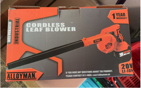 (Orange) Leaf Blower, 20V Cordless Leaf Blower, with 2 X 4.0Ah Battery & Charger, 2-in-1 Electric Leaf Blower & Vacuum for Yard Cleaning/