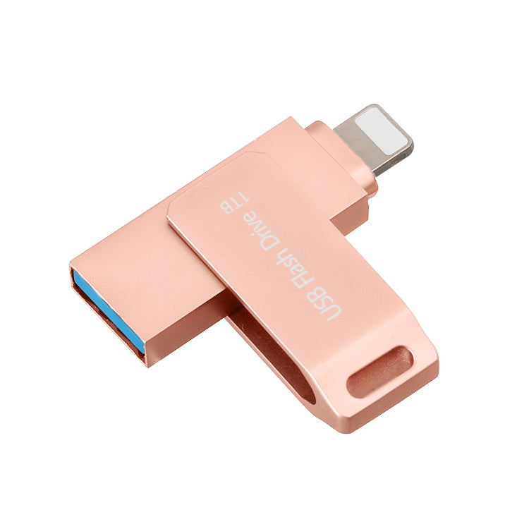 1TB popular USB flash drive suitable for Apple phones, high-speed computers, universal dual interface metal rotating USB flash drive
