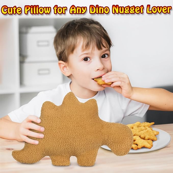Dinosaur Nugget Pillow, Dinosaur Chicken Nuggets Pillow Is Funny Birthday Gifts For Teens, 18 Inch Stegosaurus Dino Chicken Nugget Plush, Novelty Funny Throw Pillows Are Funny