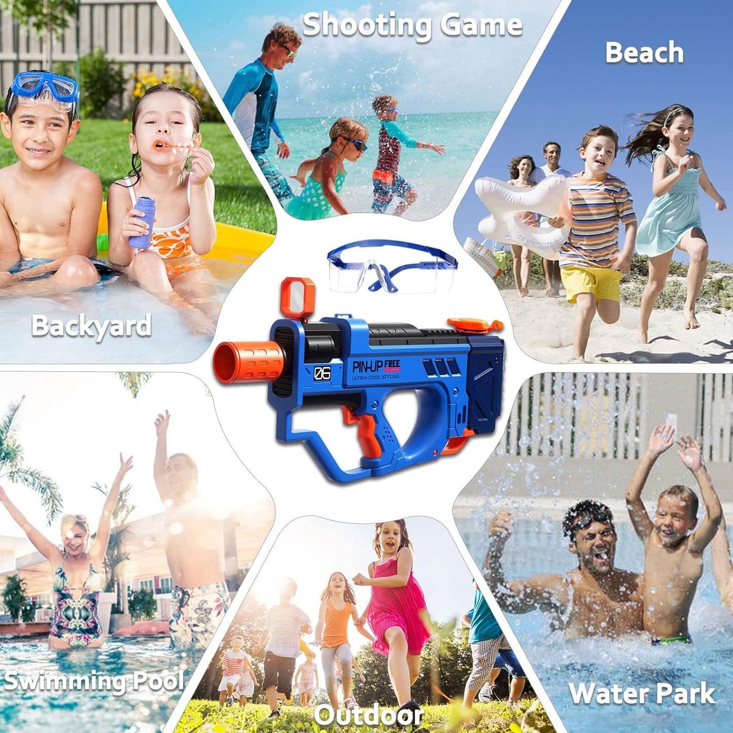 Lectric Water Gun For Adults Kids, Motorized Squirt Guns With Rechargeable Battery   800cc High Capacity, Long Distance Automatic Water Guns Up To 32 FT Range,Water Blaster Beach Pool Toys