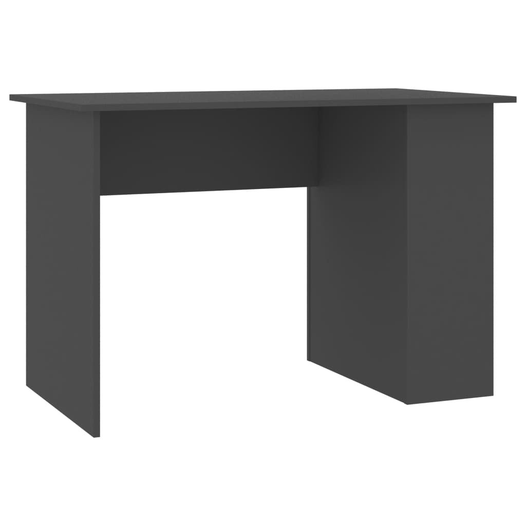 Desk Gray Engineered Wood Medium Desk Rectangular Modern