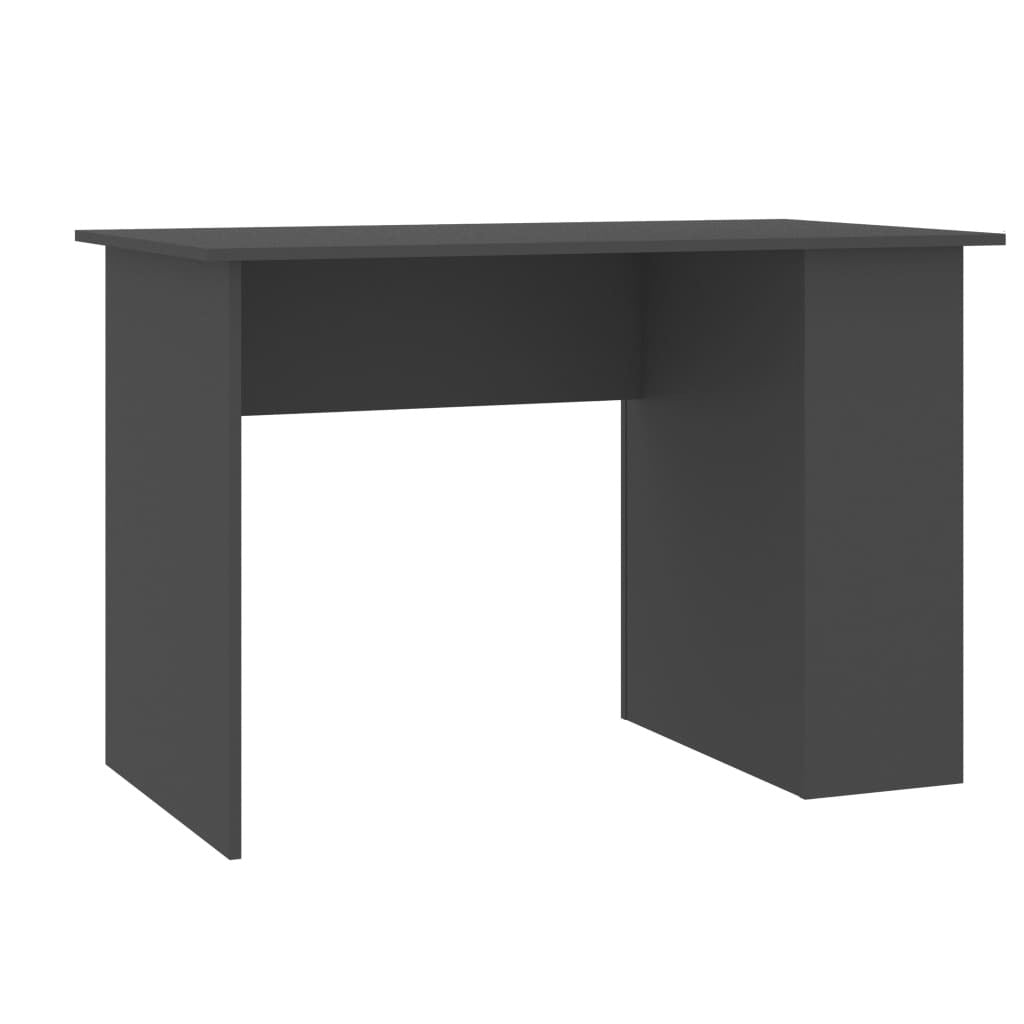 Desk Gray Engineered Wood Medium Desk Rectangular Modern