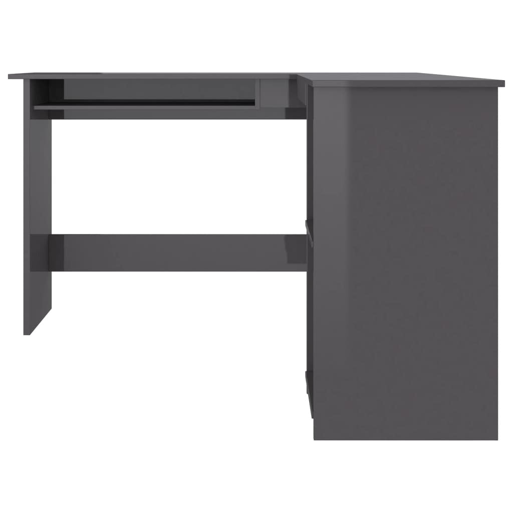 Corner Desk High gloss grey Engineered wood Sliding Components