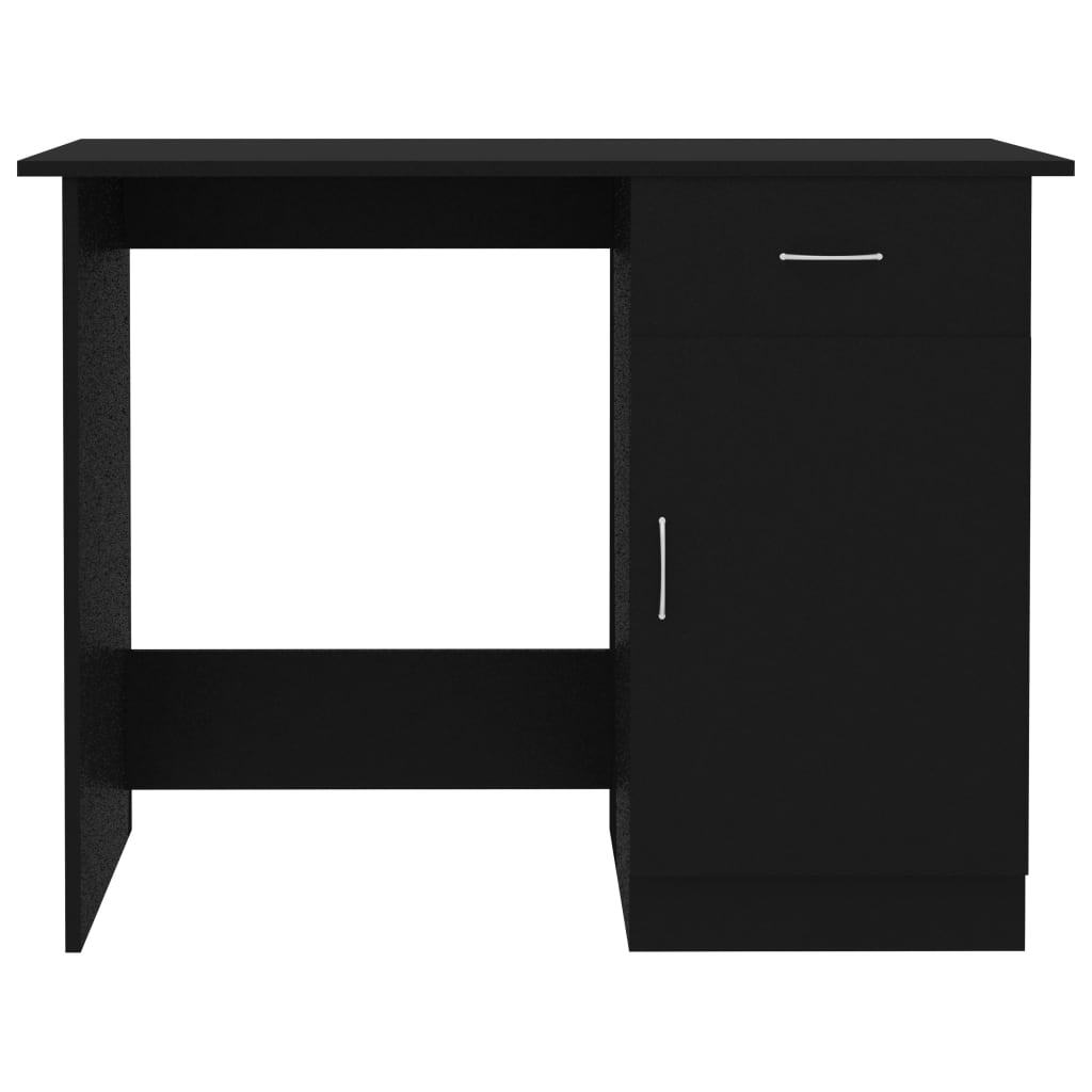 Desk Black Engineered wood Compact Desk Rectangular Modern