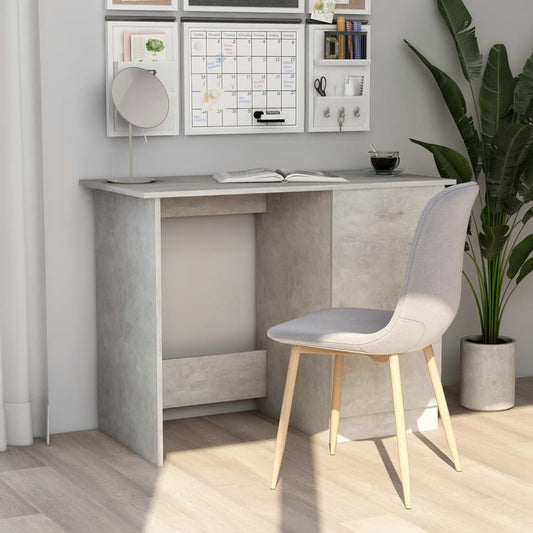 Desk Concrete Grey Engineered Wood Standard Desk Rectangular