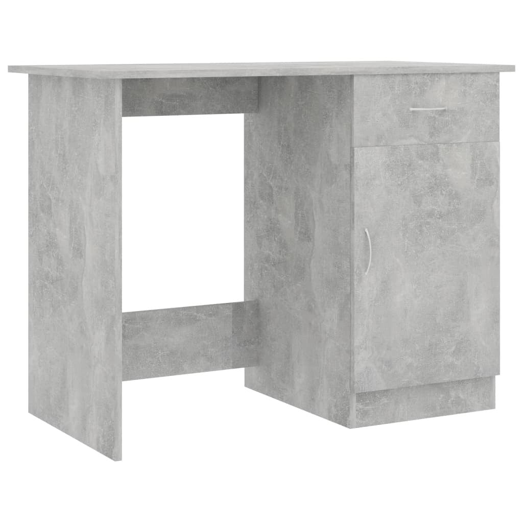 Desk Concrete Grey Engineered Wood Standard Desk Rectangular