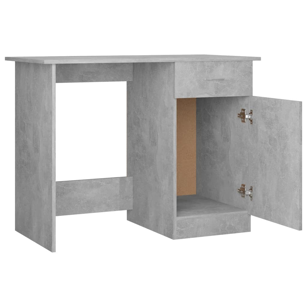 Desk Concrete Grey Engineered Wood Standard Desk Rectangular