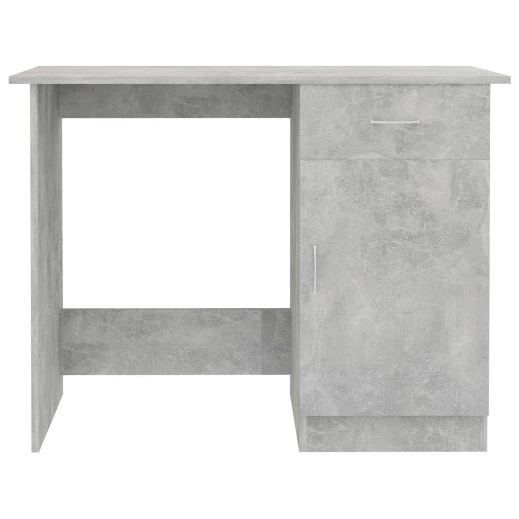 Desk Concrete Grey Engineered Wood Standard Desk Rectangular