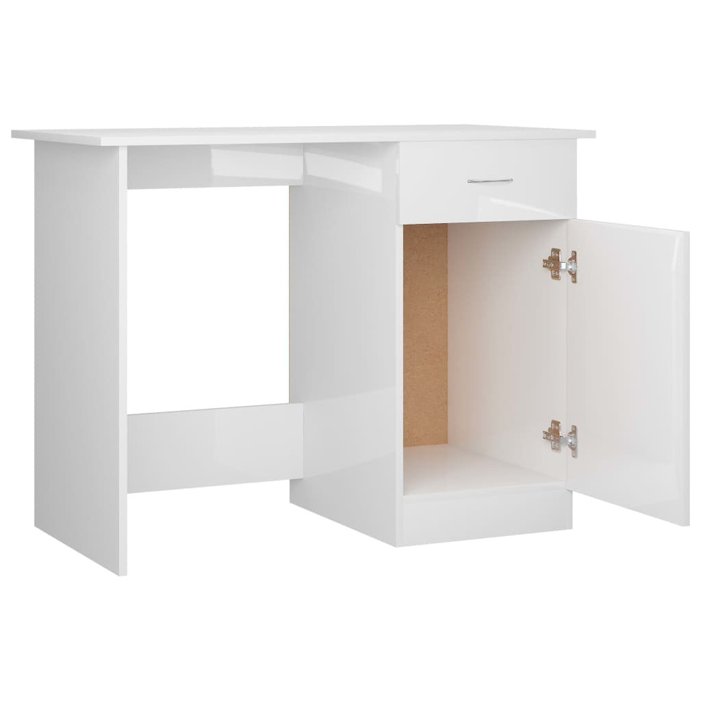 Desk High gloss white Engineered wood Standard Desk Rectangular