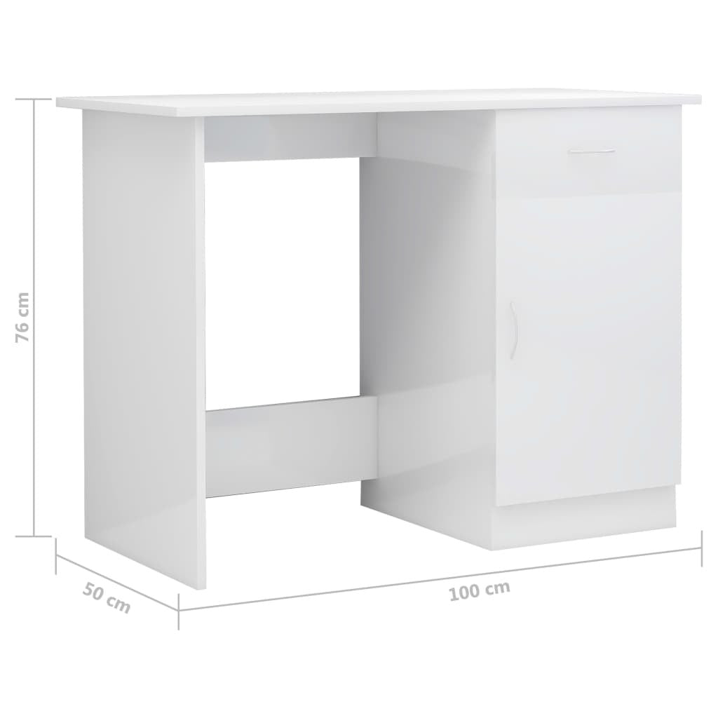 Desk High gloss white Engineered wood Standard Desk Rectangular