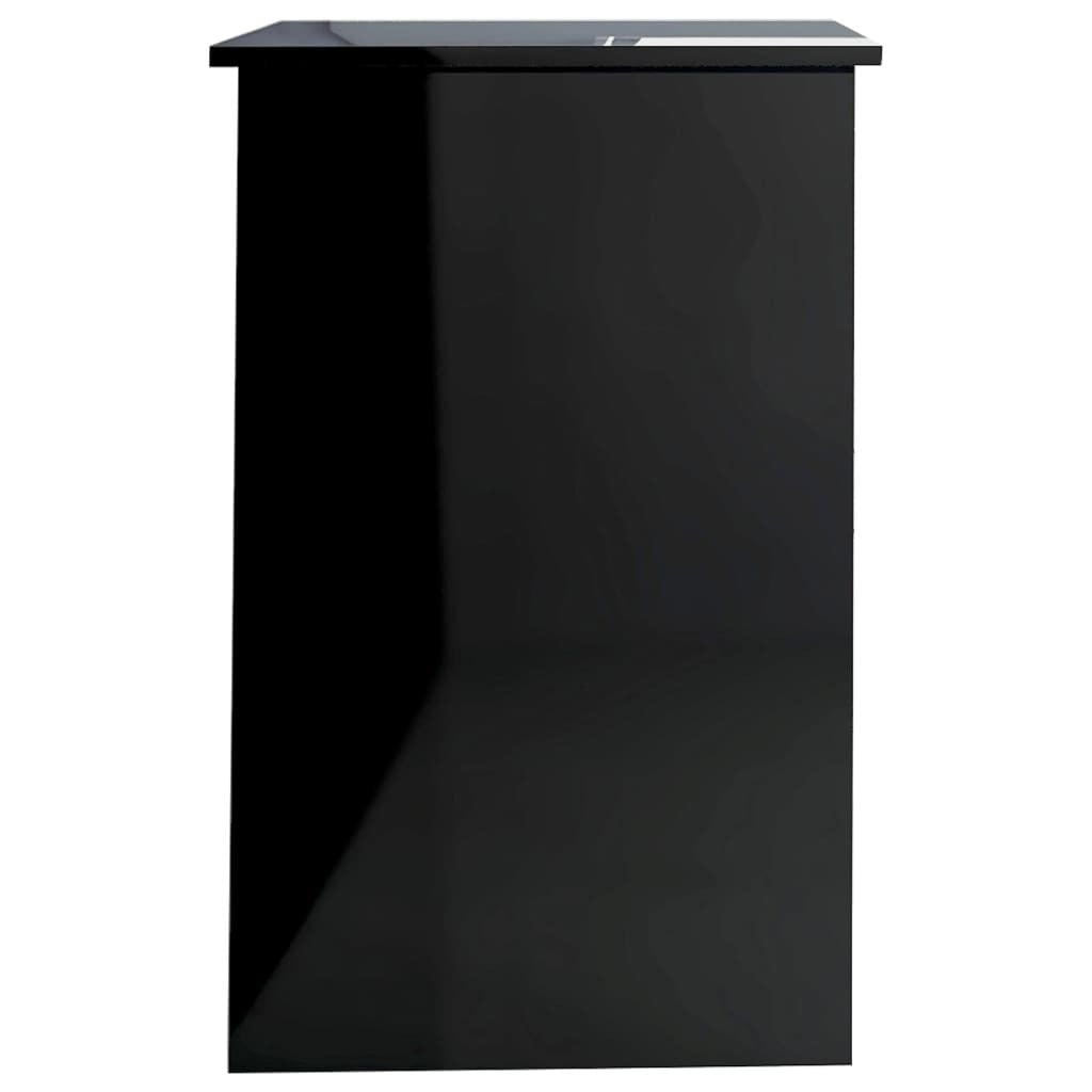 Desk High Gloss Black Engineered Wood 39.4 x 19.7 x 29.9 in Desk