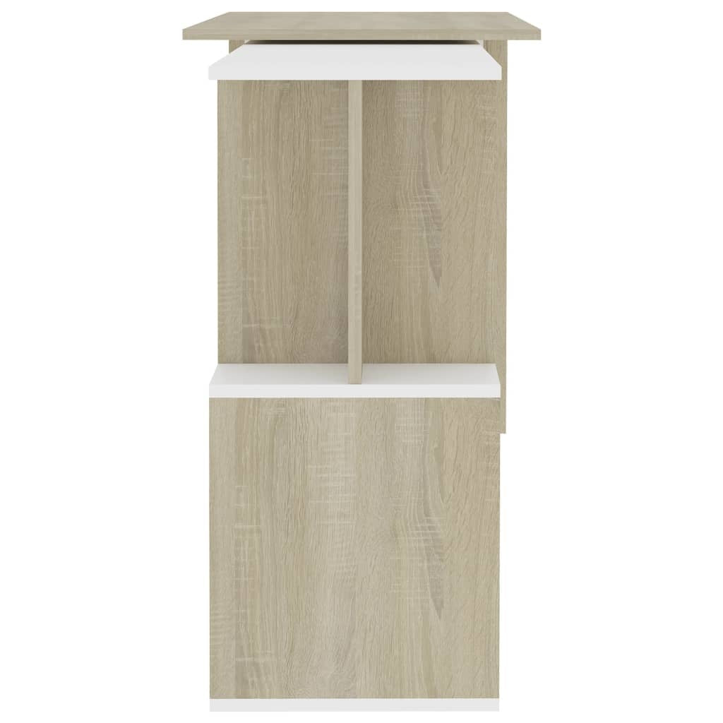 Desk White Engineered Wood 78.7 in long Rotatable Desk