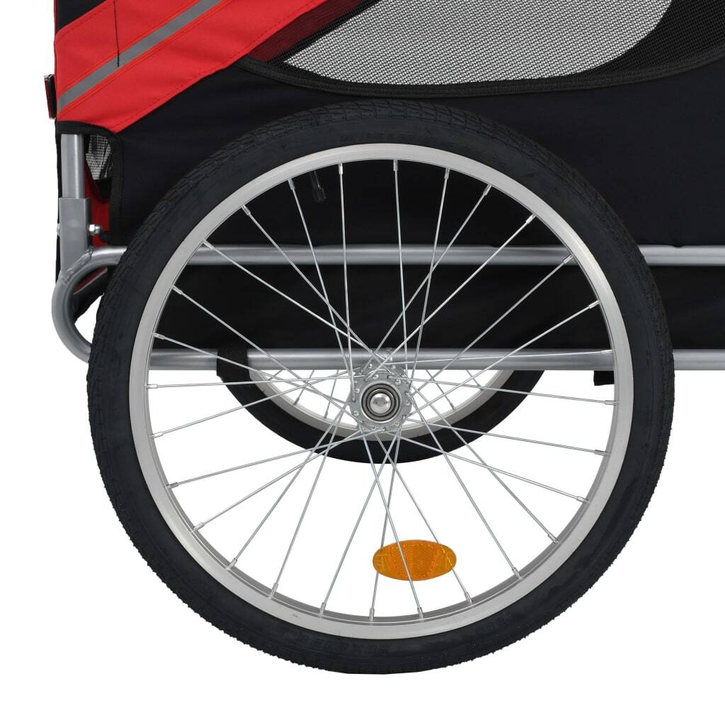 Pet Bike Trailer Red and Black Oxford fabric and steel Medium