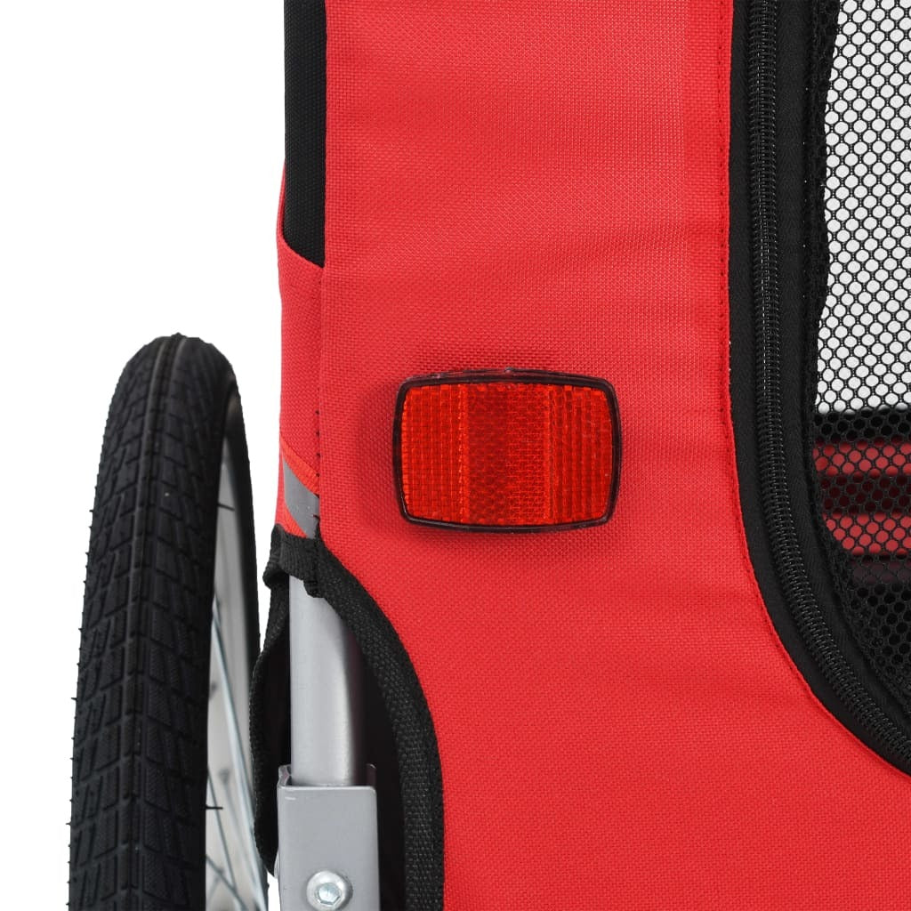 Pet Bike Trailer Red and Black Oxford fabric and steel Medium