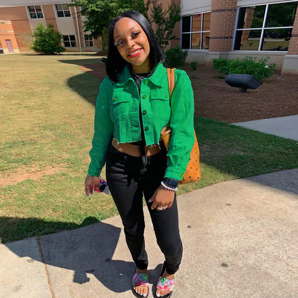 Jacket Women Streetwear Denim Jacket Women Outwear Bodycon Jeans Jackets Women Coat Casual Ladies Cropped Jackets