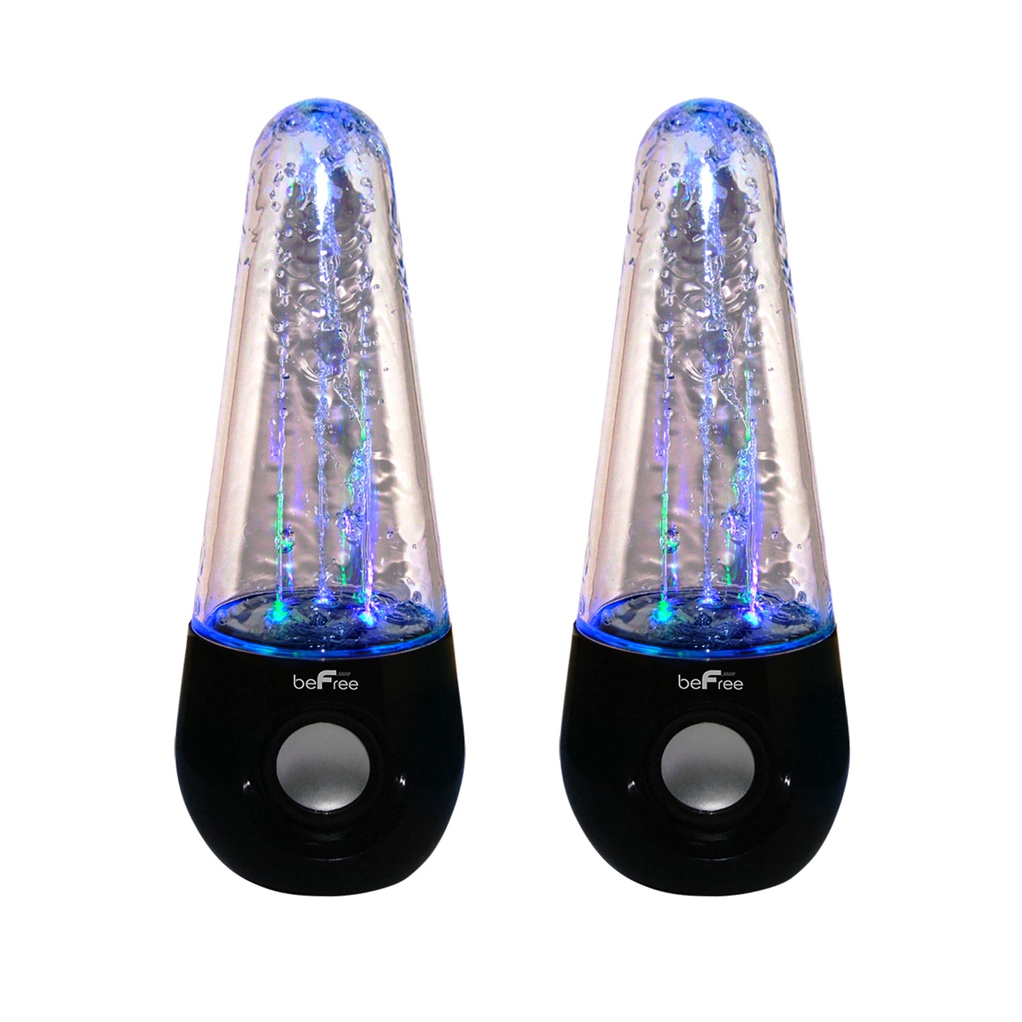 beFree Sound Bluetooth LED Dancing Water Multimedia Speakers in Black