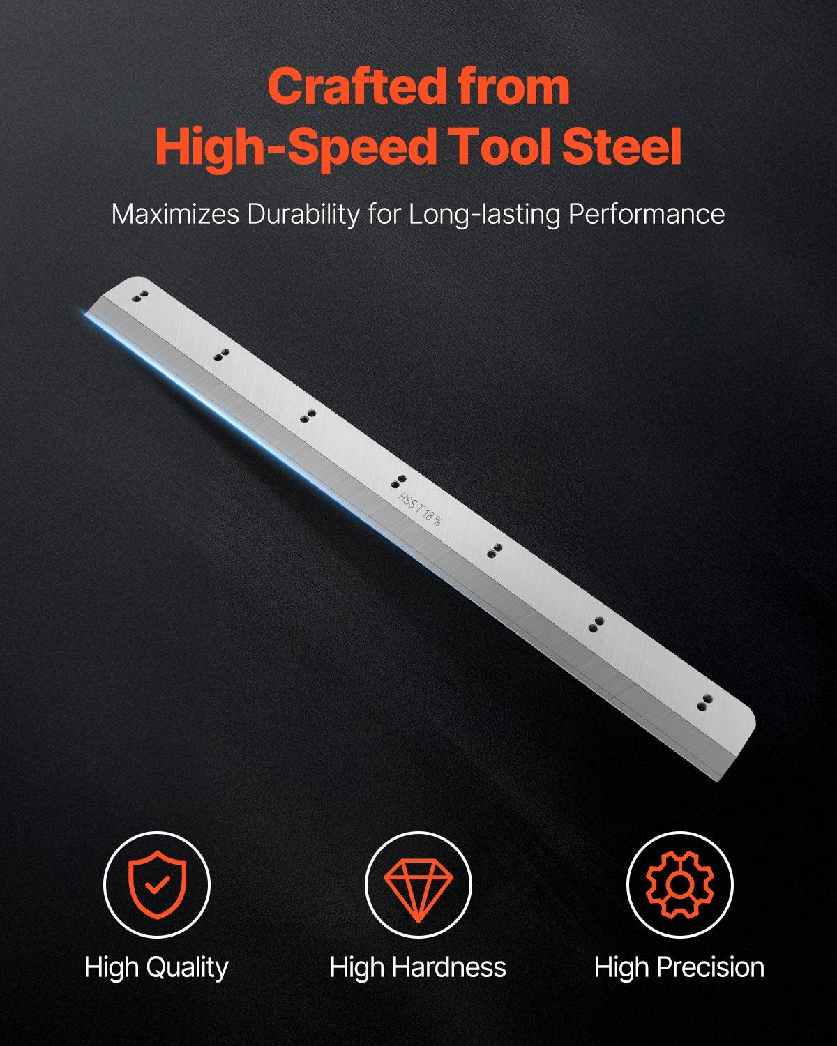 Paper Cutter Blade, Heavy Duty Steel Blade Replacement Suitable for Professional Cutter H670TV7, Paper Trimmer Machine Spare Blade,800 x 76 x 10 mm