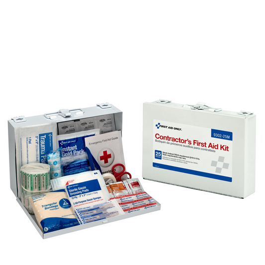 First Aid Only 25 Person Contractor First Aid Kit Metal Case